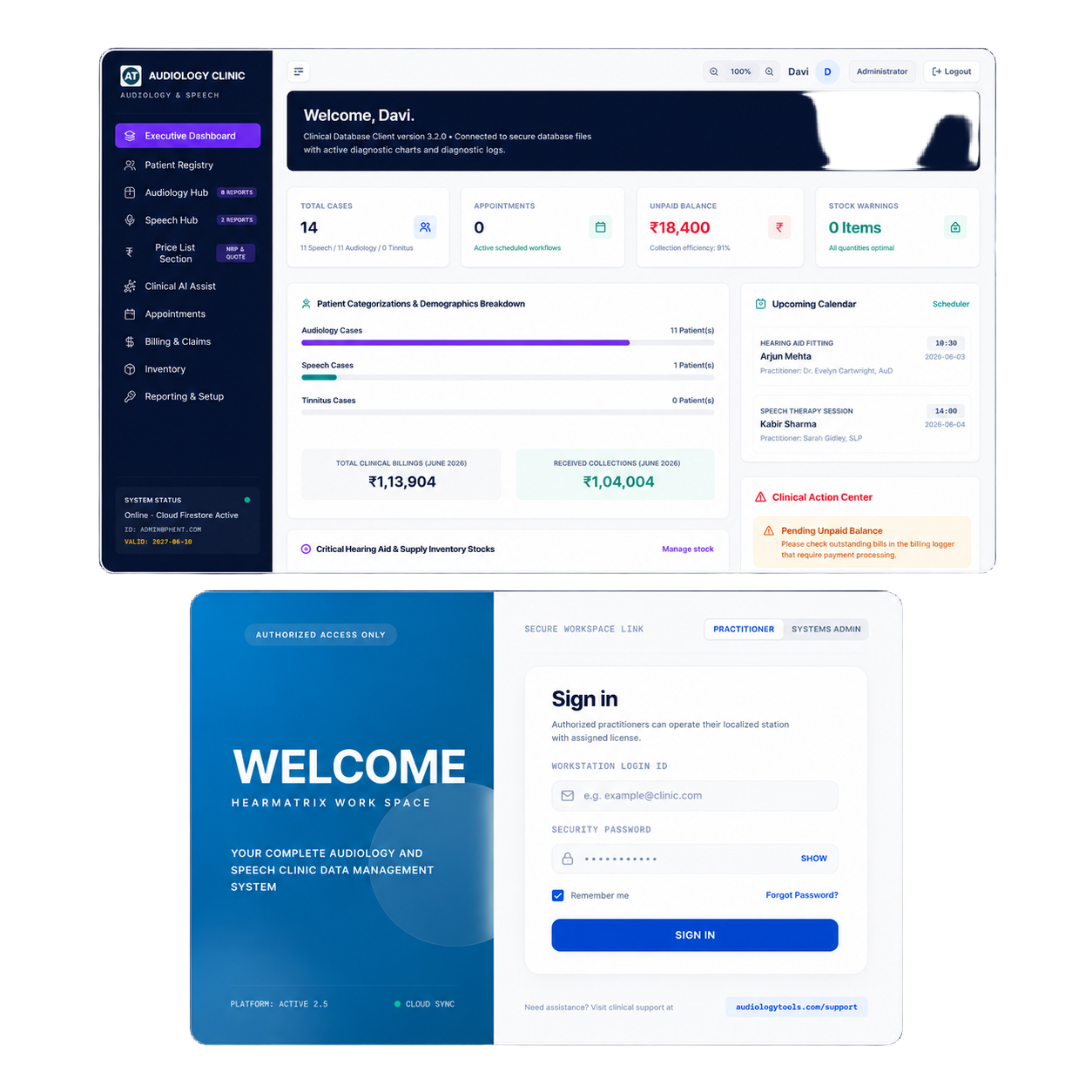 HearMatrix dashboard preview